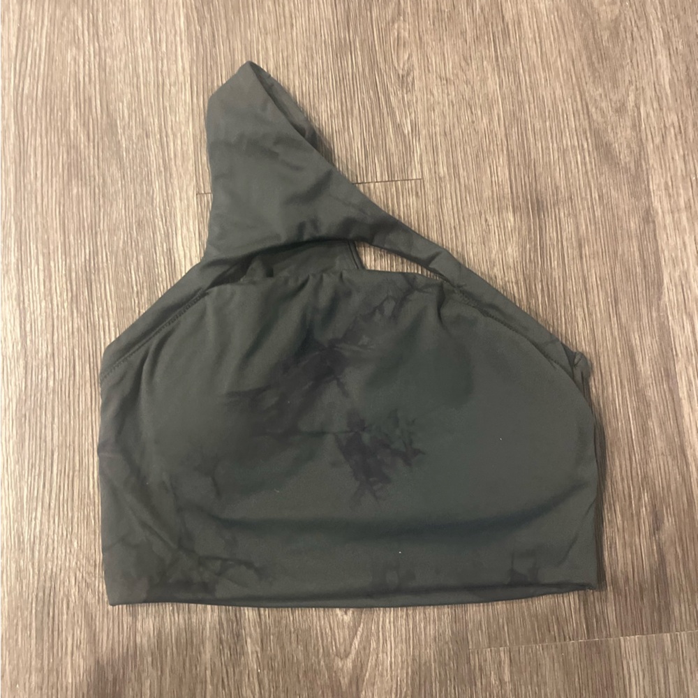 ALPHALETE | Alphalux Asymmetrical One Shoulder Sports Top - Small Storm Gray